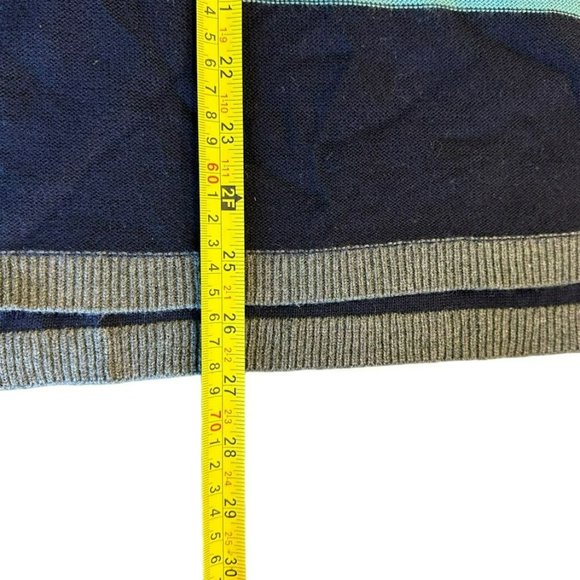 Talbots Blue and Gray Striped Rayon Sweater Sz M Petite - Picture 4 of 5
